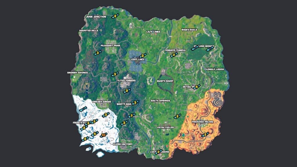 Fortnite OG Driftboard locations