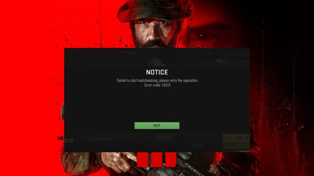 Error code 14515 MW3