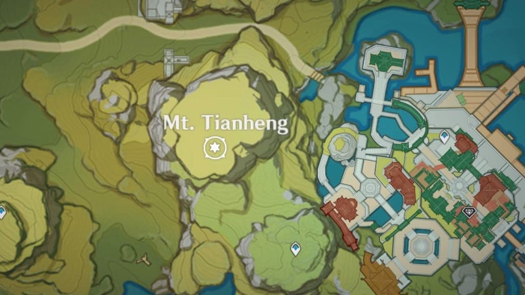 Map of Mt. Tianheng, Liyue in Genshin Impact