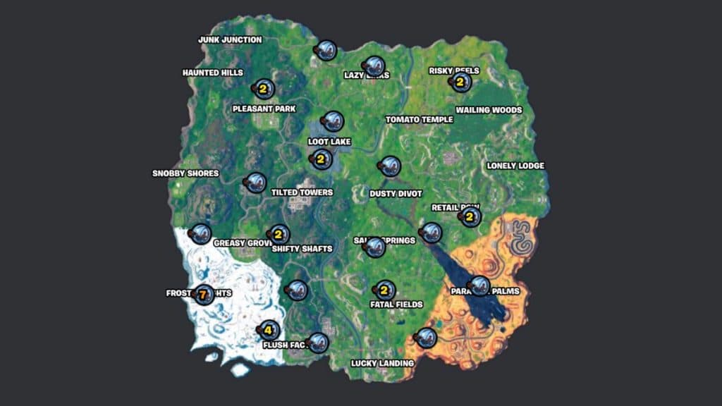 Fortnite OG Baller locations