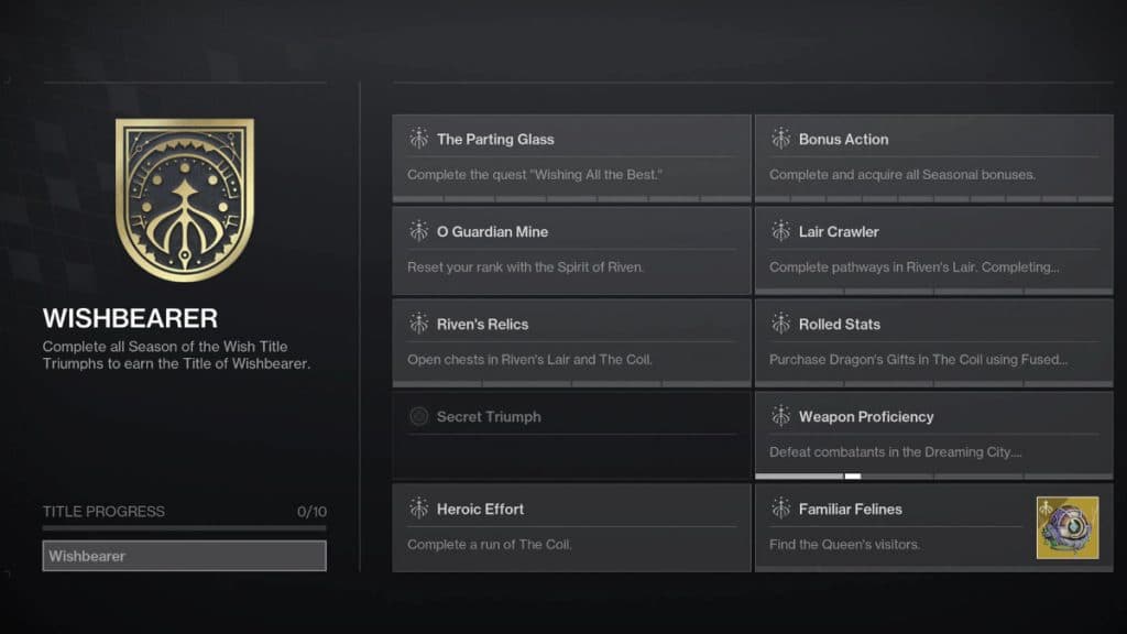 Wishbearer Title in Destiny 2
