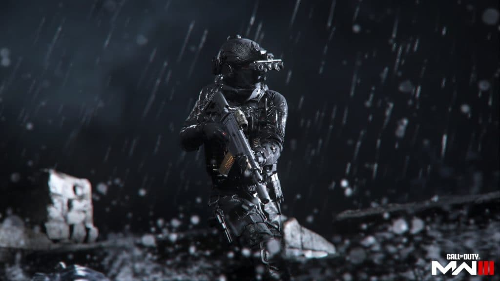 Operator under the rain in MW3