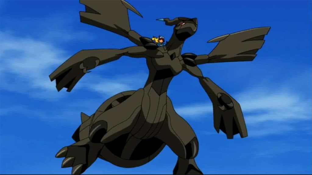 Zekrom in the Anime with Ash and Pikachu