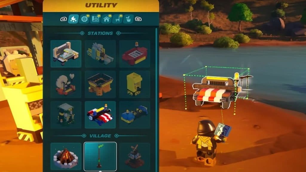 LEGO Fortnite Utilities menu