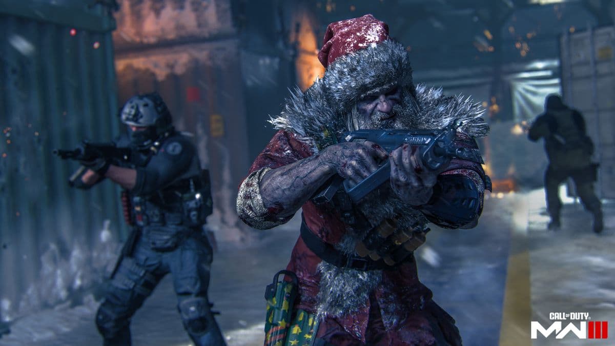 Zombie Santa aiming rifle in MW3 and Warzone Santa's Slayground