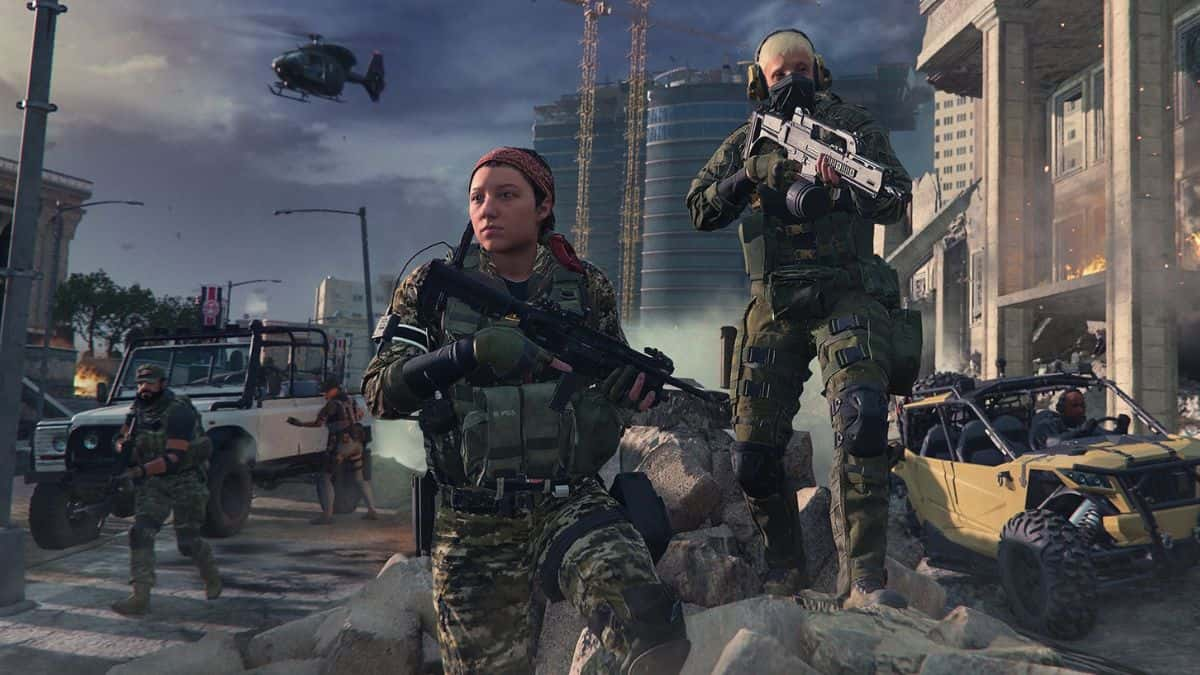 Warzone Operators standing with weapons