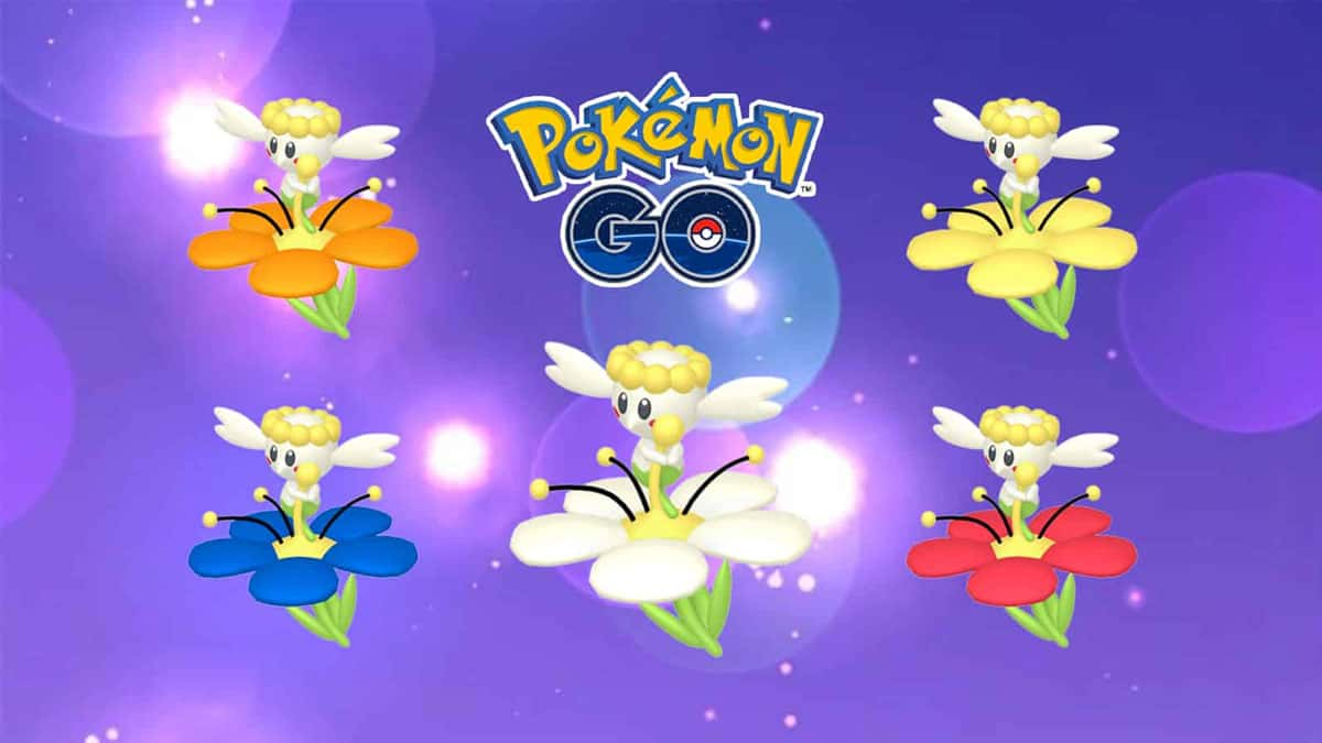 All colors of Flabebe in Pokemon Go.