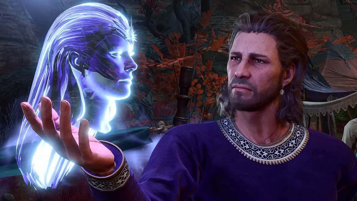 Gale admires Mystra in Baldur's Gate 3