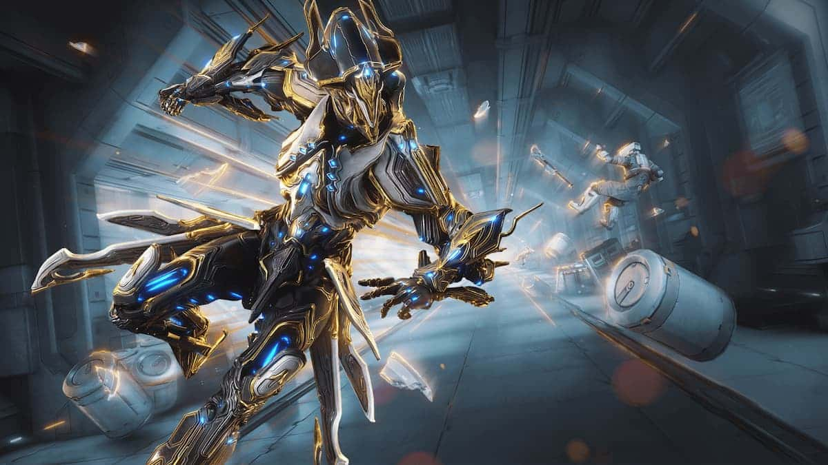 An image of the Gauss Prime Warframe.