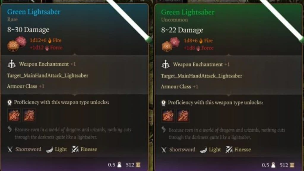 Baldur's Gate 3 LightSabers