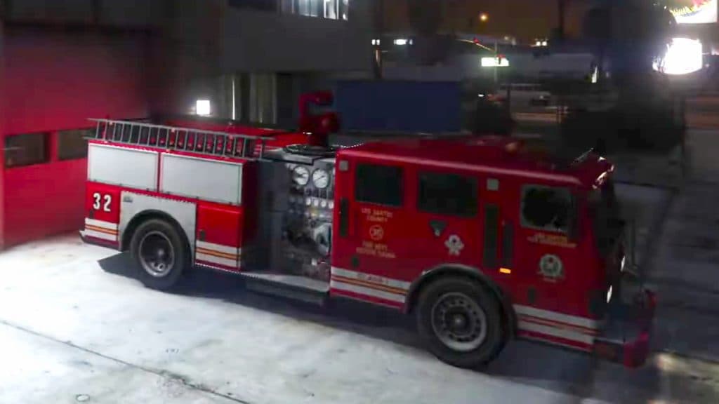 a fire truck in GTA V