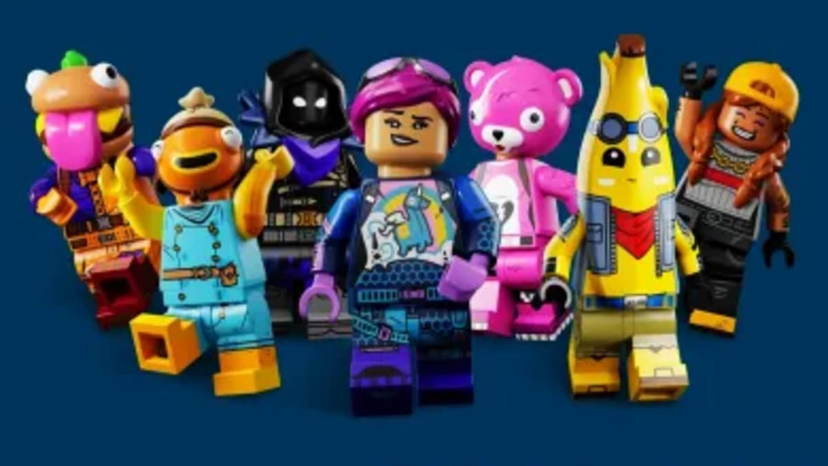 Different Fortnite LEGO skins.