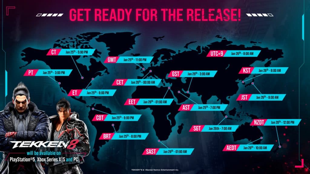 tekken 8 release date and times