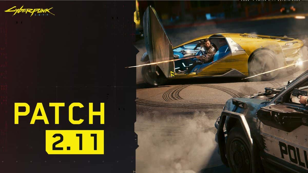 Police chasing a car in Cyberpunk 2077