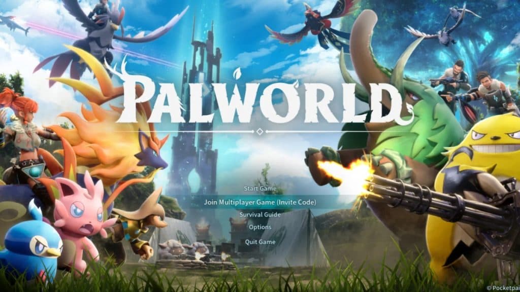 Palworld menu screen