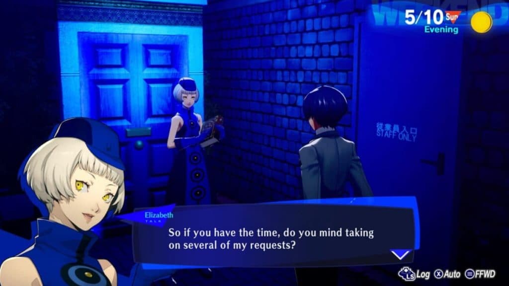 Elizabeth and the MC in Persona 3 Reload.