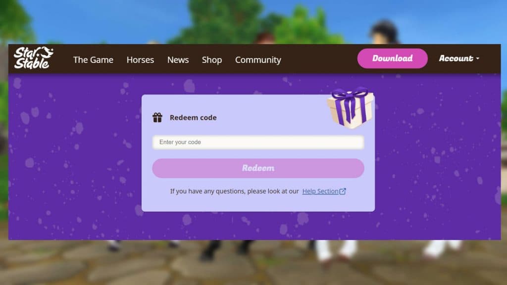 Star Stable redeem code website