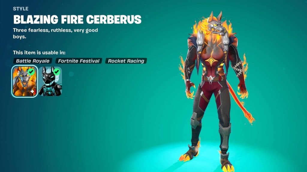 Blazing Fire Cerberus in Fortnite Chapter 5 Season 2