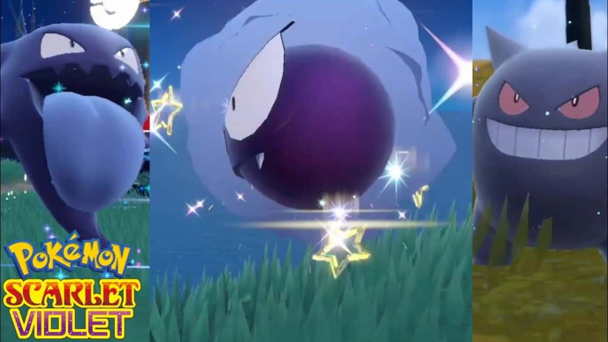 pokemon scarlet and scarlet shiny gastly family