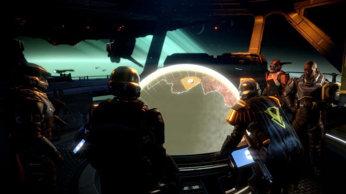 helldivers at the galactic war table in helldivers 2