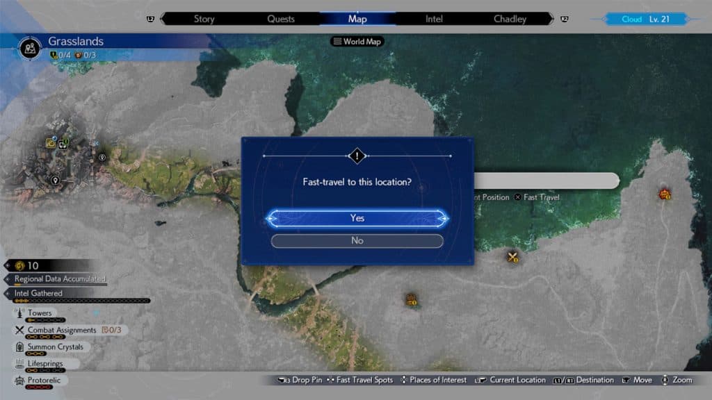 Fast-travel in FF7 Rebirth.