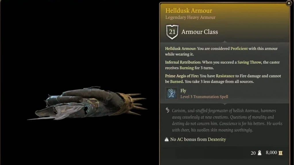 The Helldusk Armor in Baldur's Gate 3