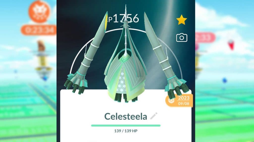 Celesteela summary page in Pokemon Go