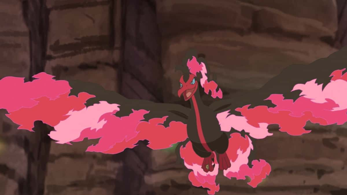 Galarian Moltres in Pokemon anime