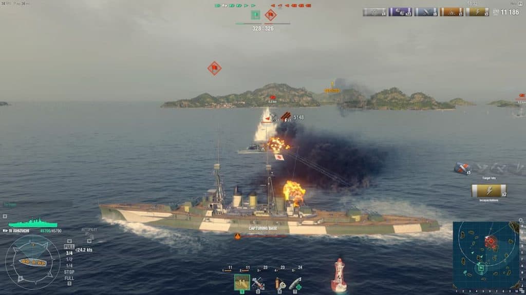 World of Warships combat