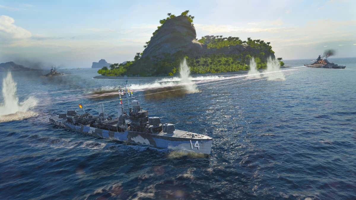 World of Warships combat.