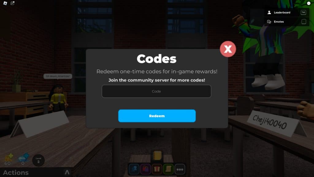 The Presentation Experience codes section