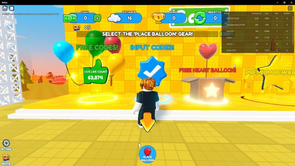 Balloon Simulator spawn point.