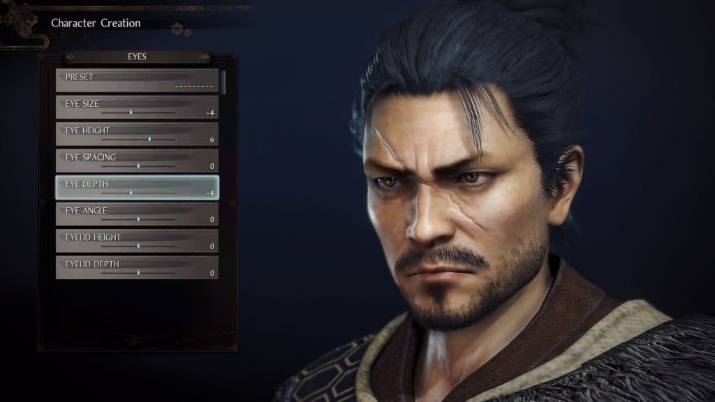 Character creator in Nioh