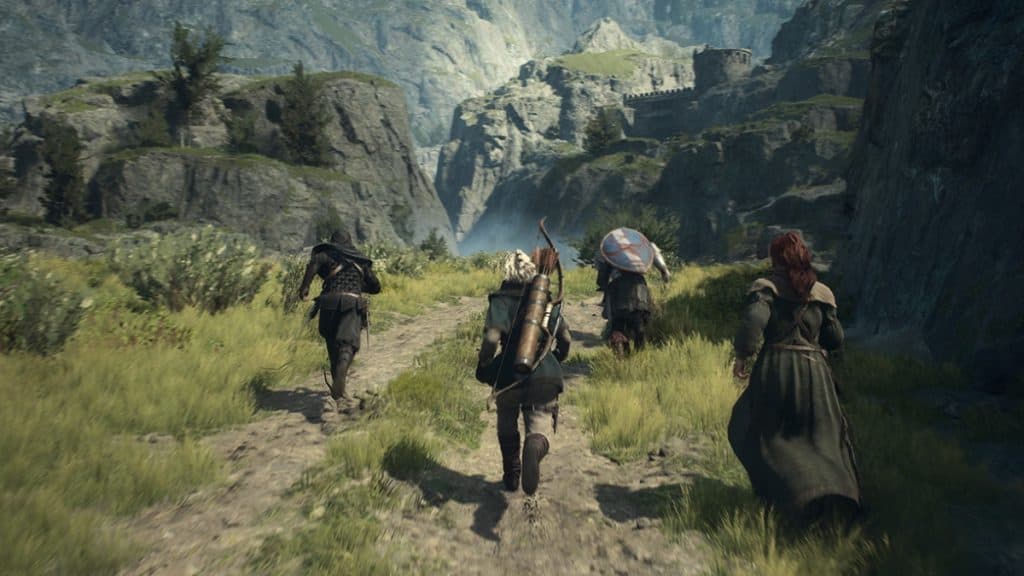 A party of four characters in Dragon's Dogma 2