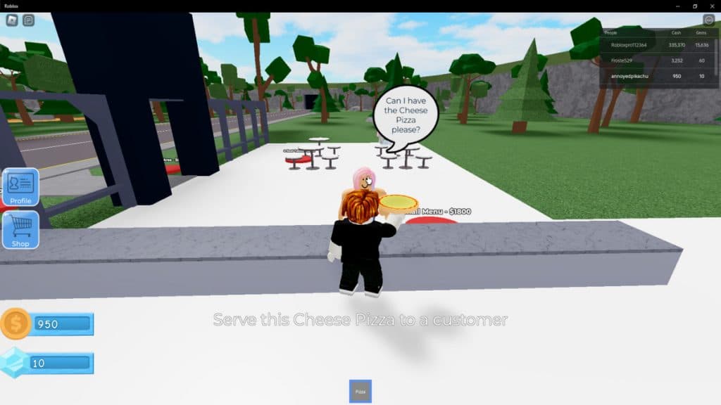 Pizza Factory Tycoon customer interaction