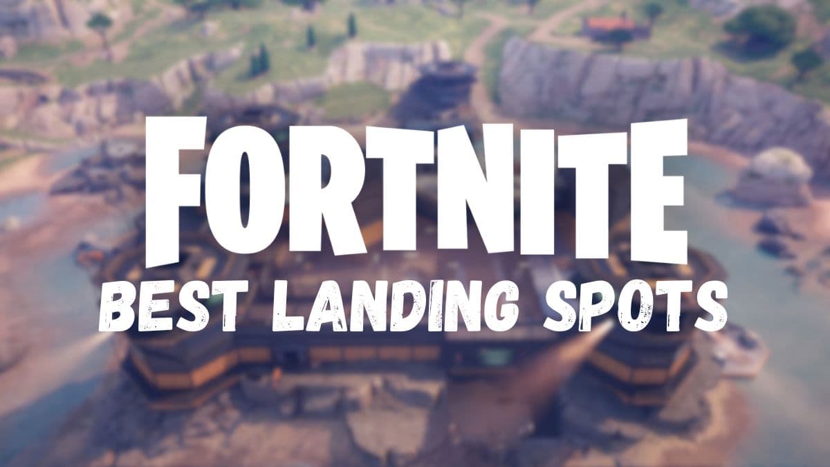 The Raft in Fortnite with best landing spots written over it.