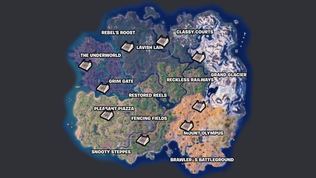 All Fortnite Mod Bench locations in Chapter 5 Season 2 - Charlie INTEL