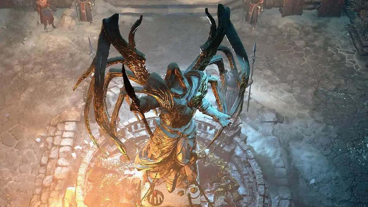 Diablo 4 Inarius statue at Kyovashad