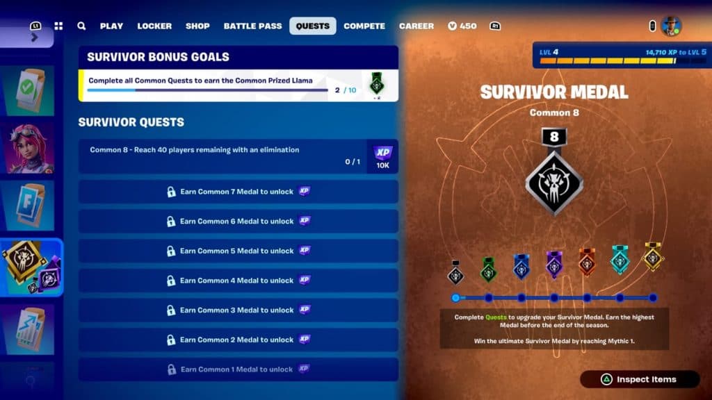 Fortnite Survivor Medals in Chapter 5 Season 3