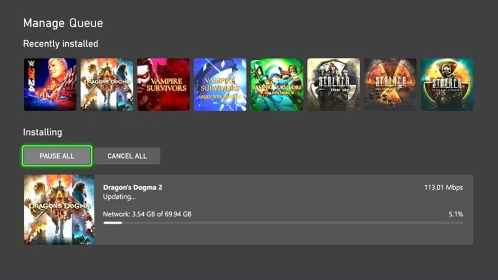 Dragon's Dogma 2 Xbox preload.