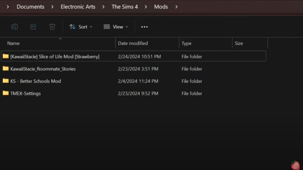 Sims 4 mod folder