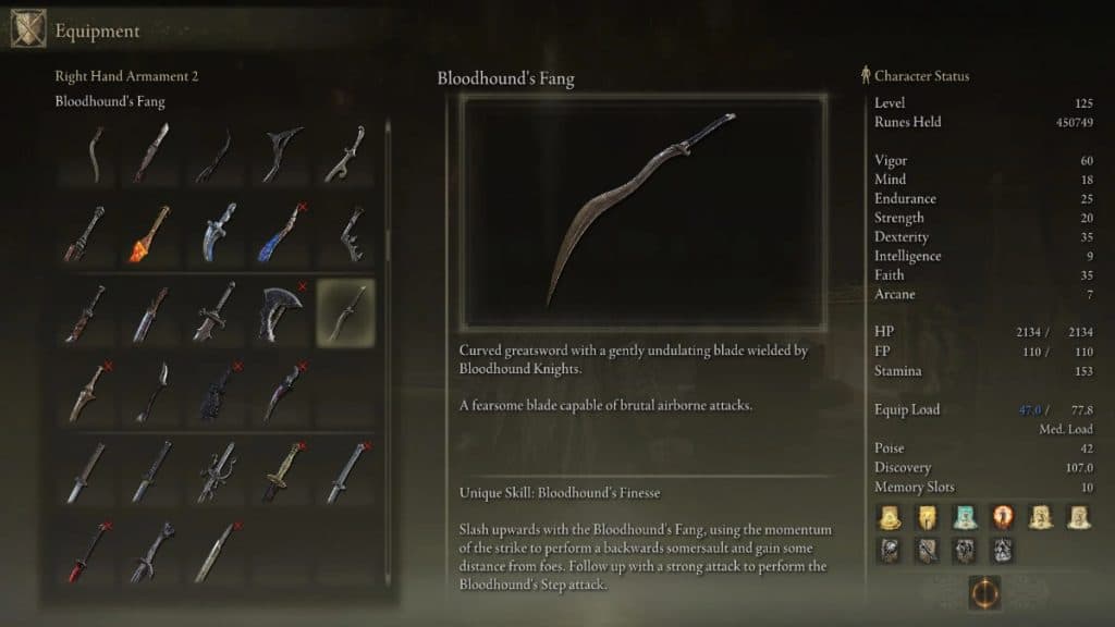 Bloodhound's Fang in Elden Ring