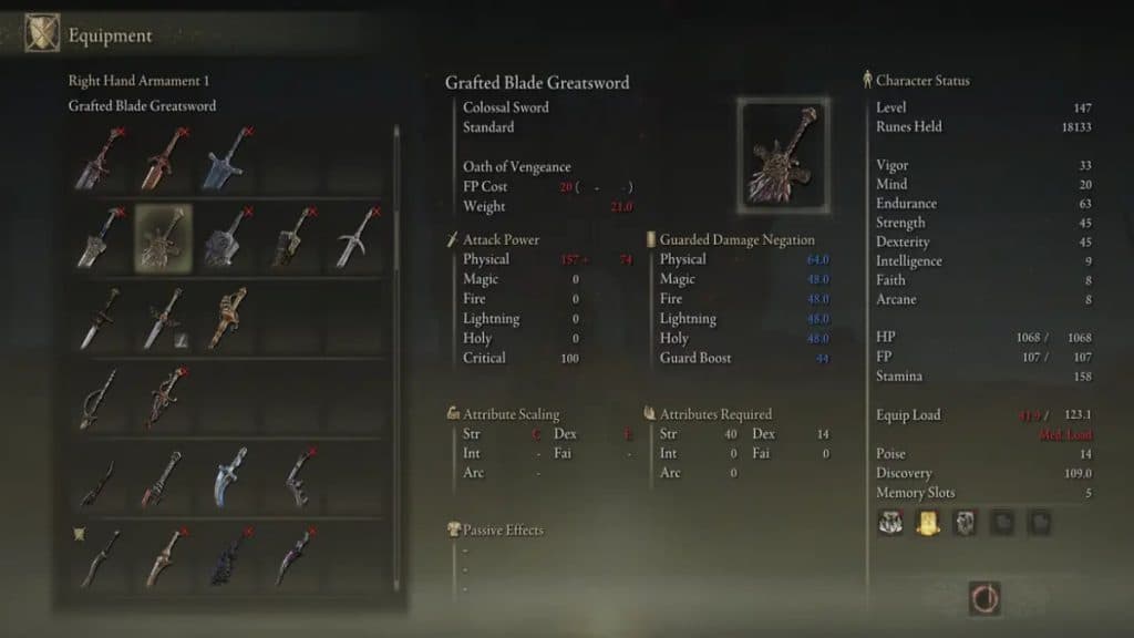 Grafted Blade Greatsword in Elden Ring