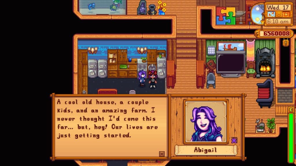 Abigail talking in Stardew Valley