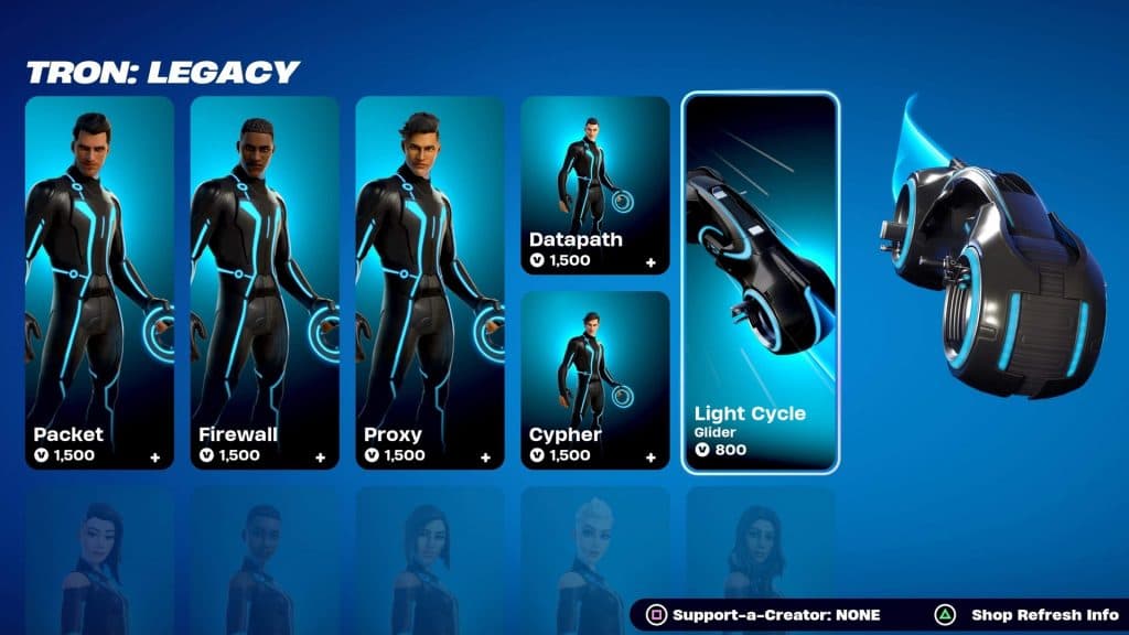 Tron Legacy skins in Fortnite