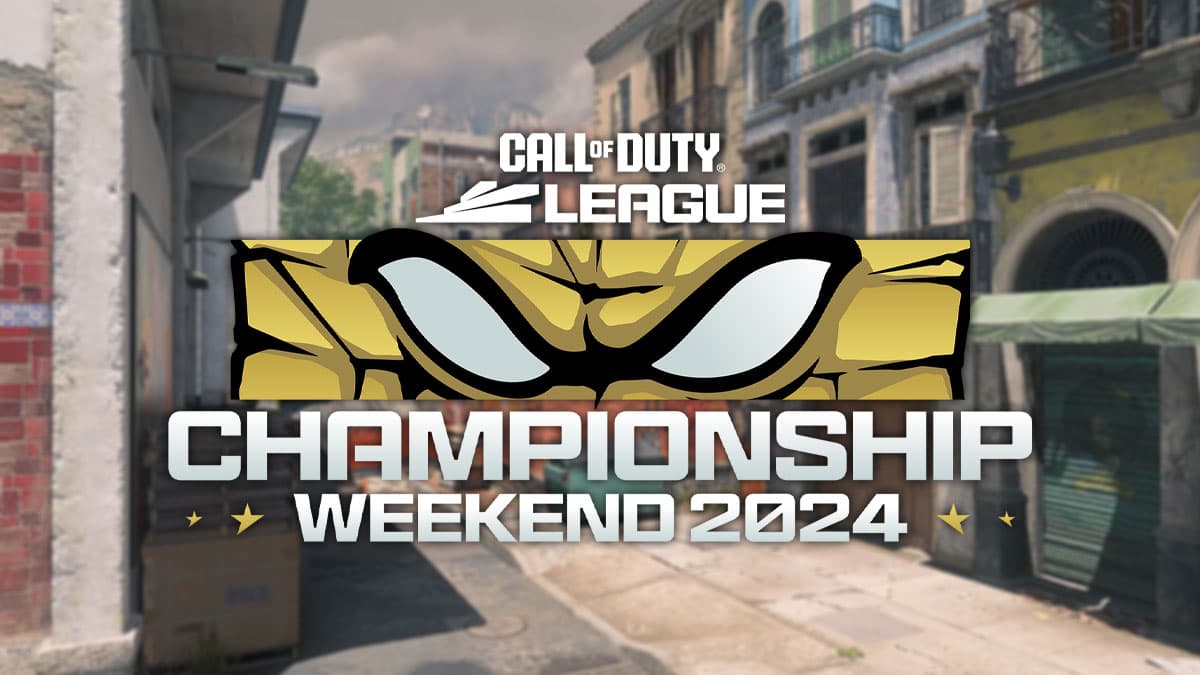 Call of Duty Champs 2024 logo against MW3 Rio map