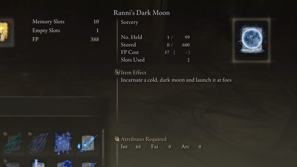 Ranni's Dark Moon in Elden Ring