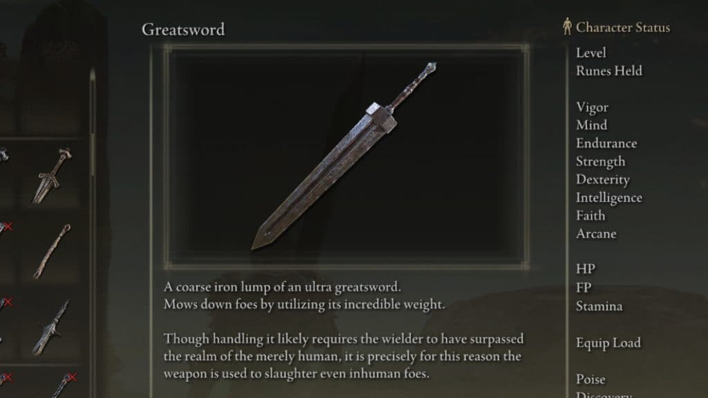 Greatsword in Elden Ring