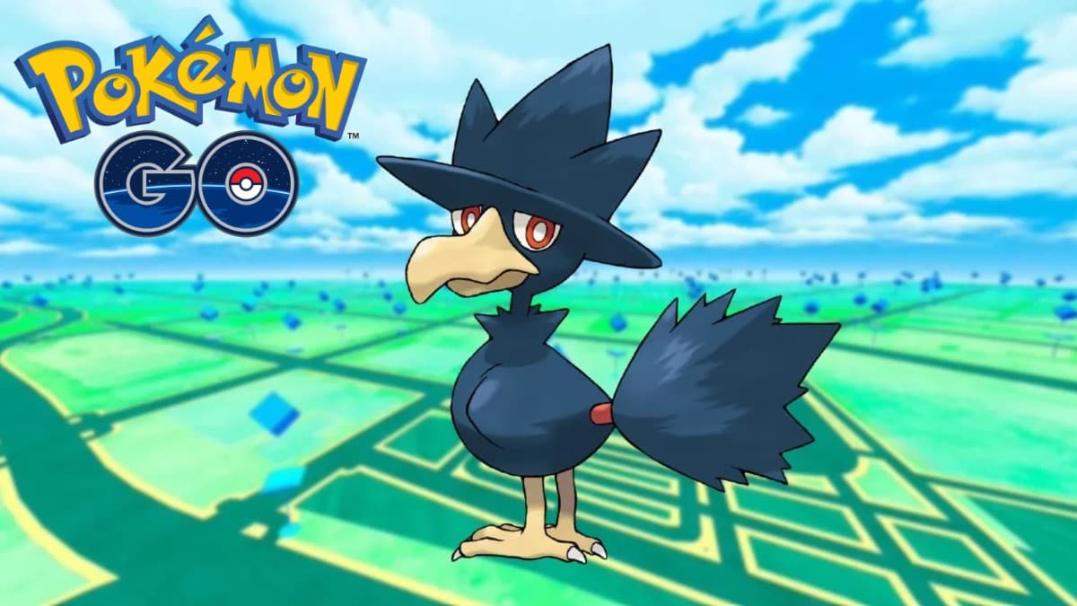 pokemon go murkrow with game background