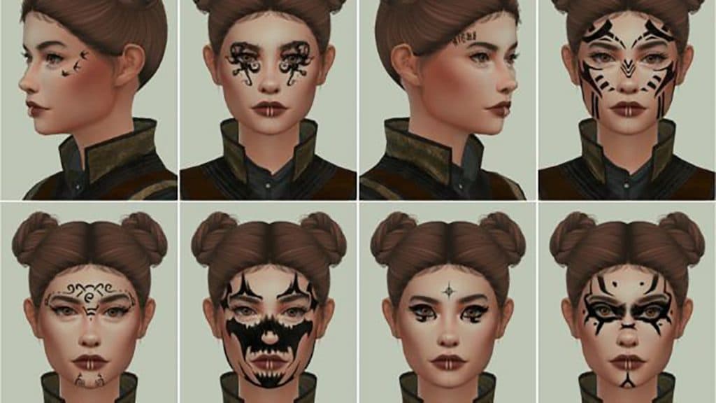 Baldur's Gate 3 tattoos in The Sims 4